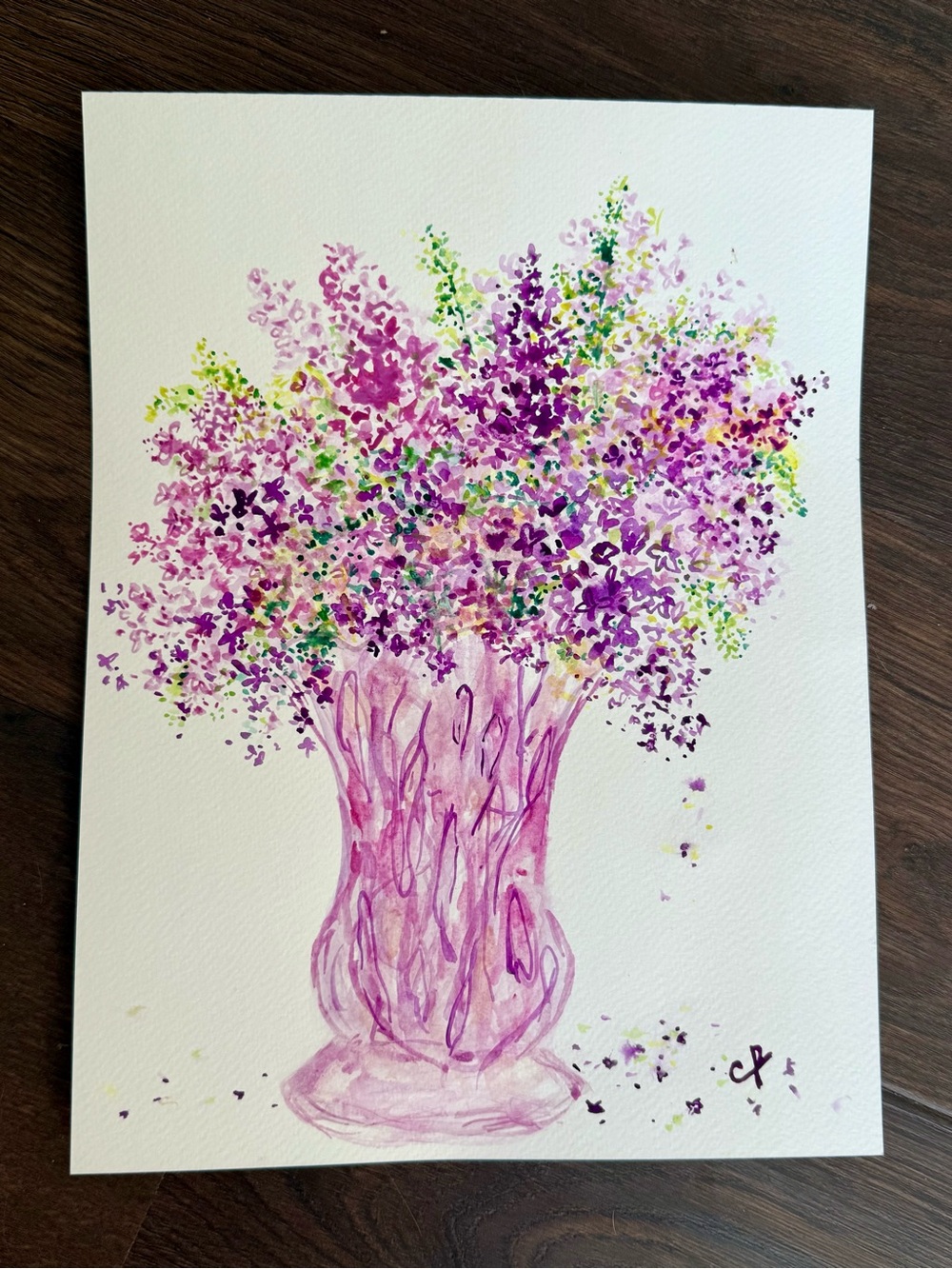 Original Purple Hues - Floral Bouquet Watercolor Painting